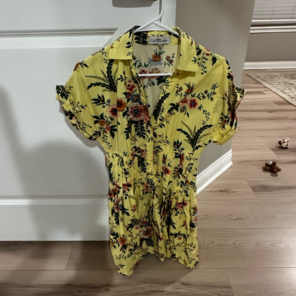 Cara Cara Yellow Floral Mini Dress